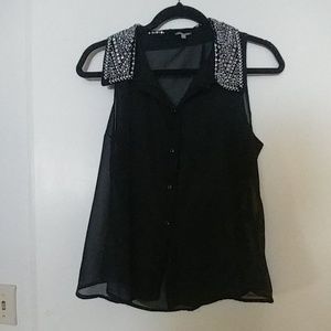 *Black Charlotte Russe Collared Tank top